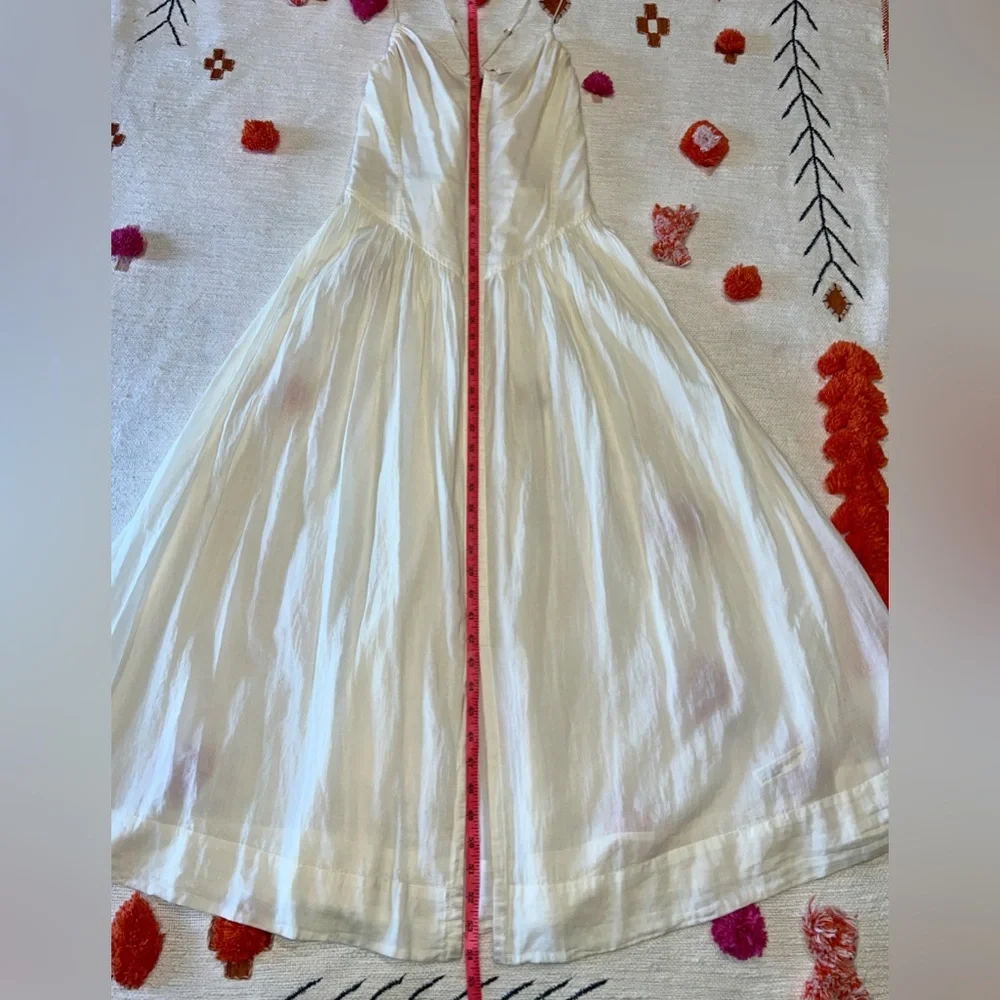 Free People Heating Up Maxi Slip Dress NWOT Small Ivory Cream - Picture 11 of 16